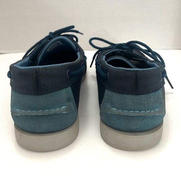 Lacoste Navire Leather Boat Shoes Men Sz 9.5 Blue Preppy Designer Casual Coastal - Picture 9 of 13
